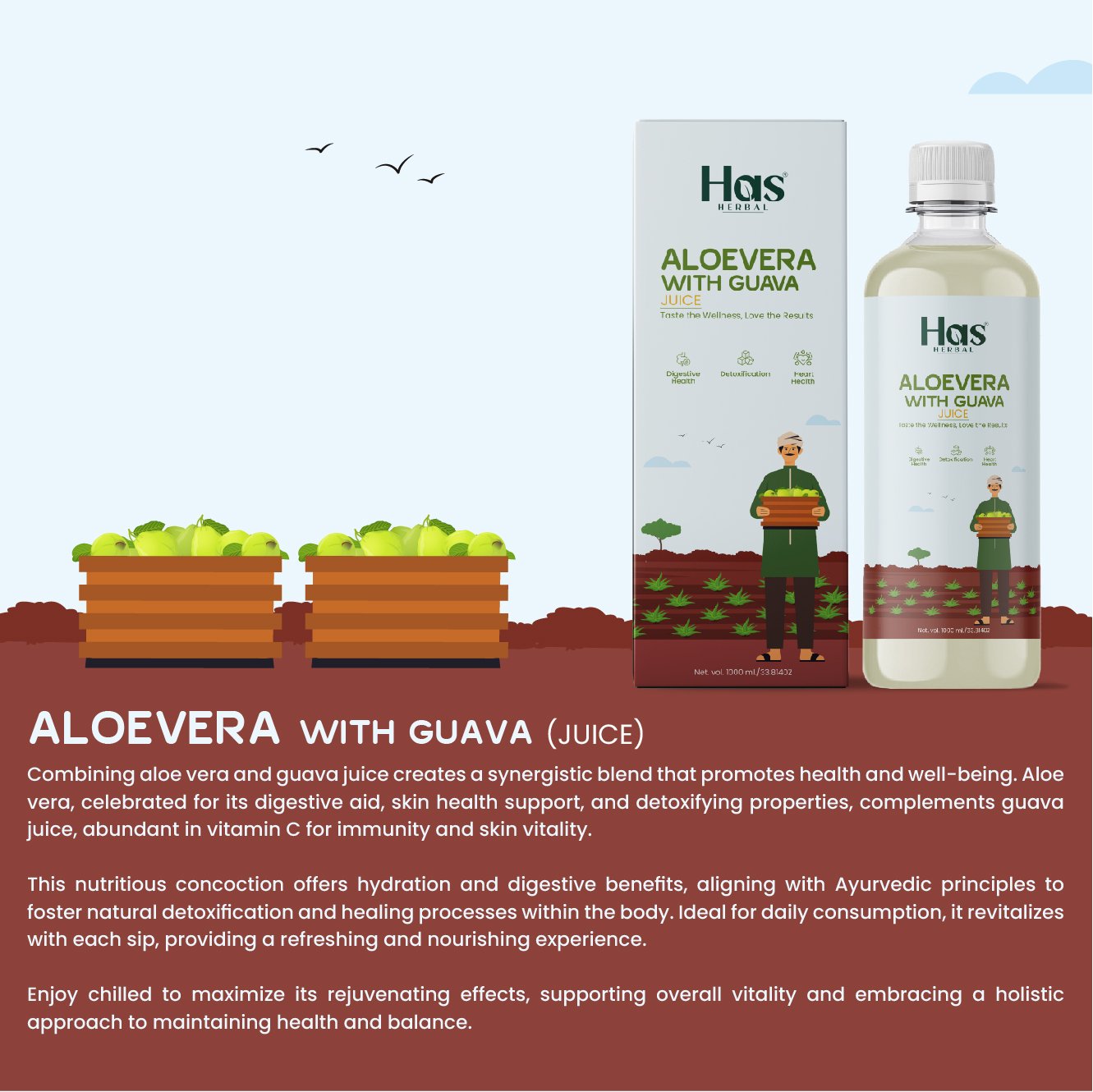 ALOEVERA WITH GUAVA JUICE